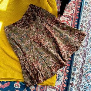 EUC vintage olive green bohemian flare autumn color Chaps skirt, size 6